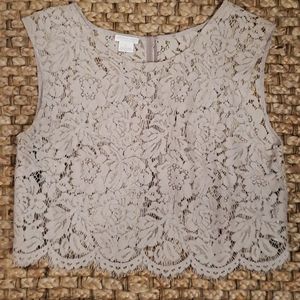 Cropped lace tank